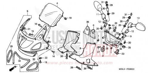 UPPER COWL NT650V2 de 2002